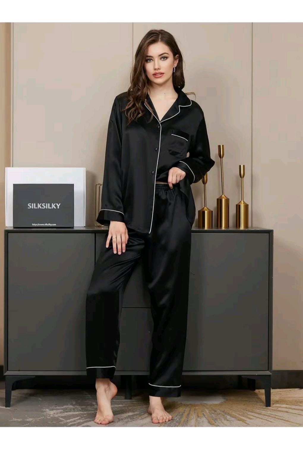 Luxury Silky Satin Nighty – Elegant & Comfortable