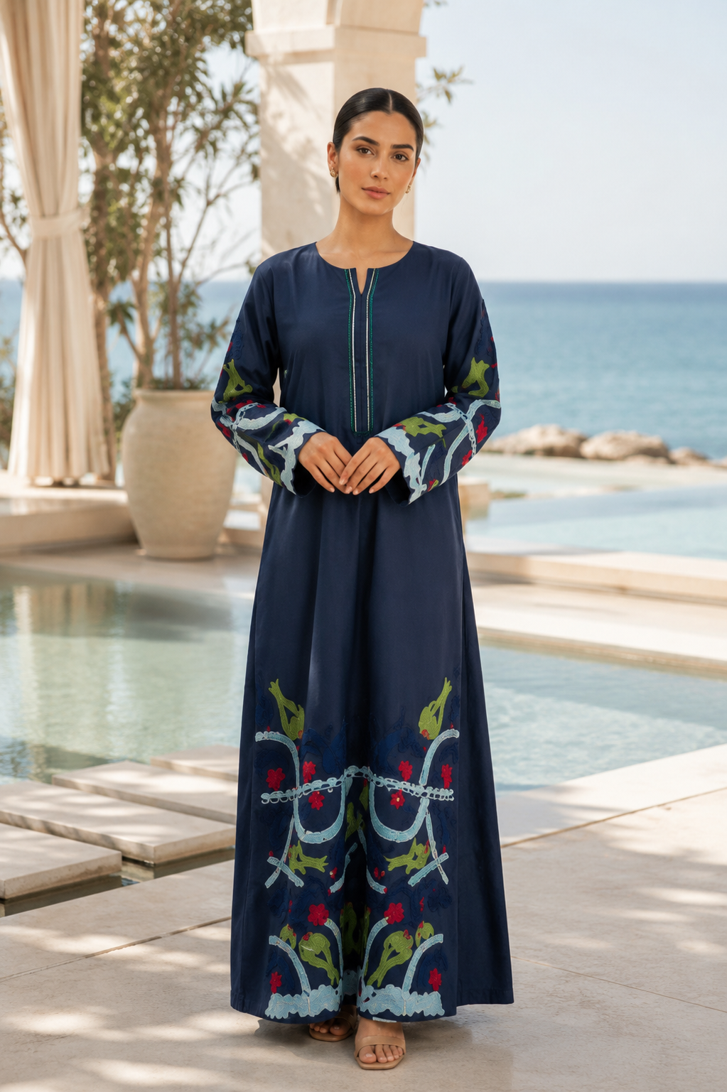 ✨ Premium Boski Neelum Embroidered Stitched 3 Piece Suit