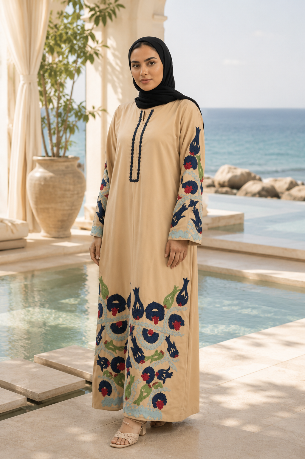 ✨ Premium Boski Neelum Embroidered Stitched 3 Piece Suit