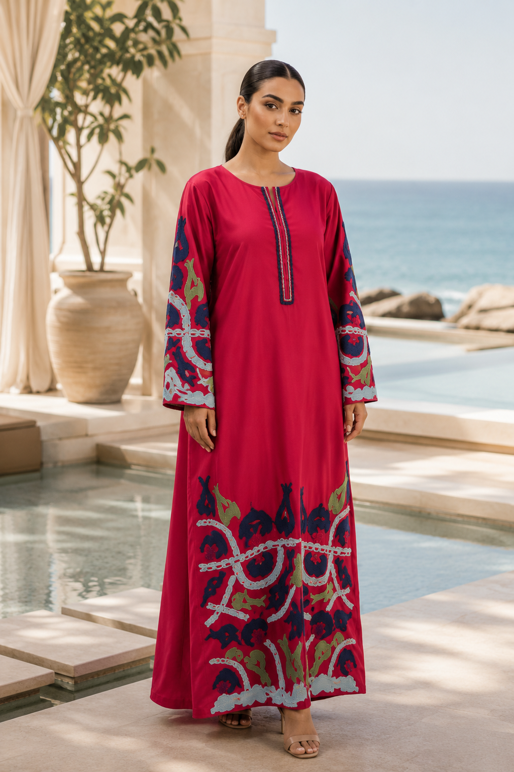 ✨ Premium Boski Neelum Embroidered Stitched 3 Piece Suit